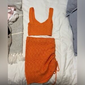 Orange crochet set